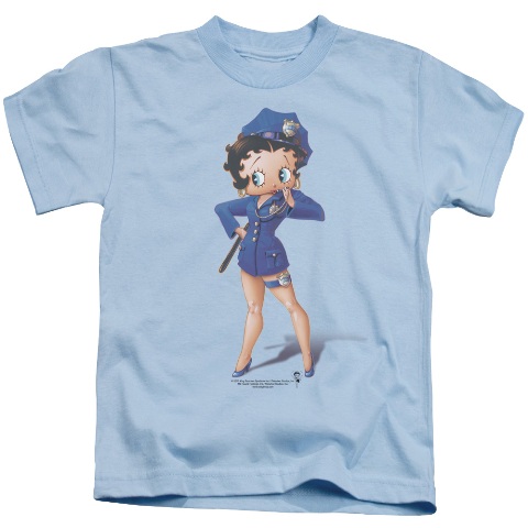 Boop-Officer Boop - Short Sleeve Juvenile 18-1 Tee - Light Blue- Small 4