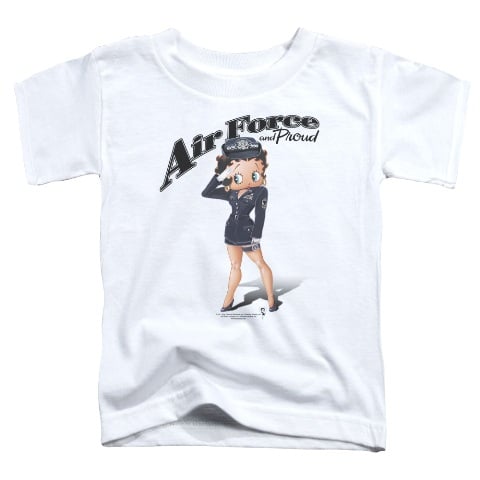 Boop-Air Force Boop - Short Sleeve Toddler Tee - White- Large 4T