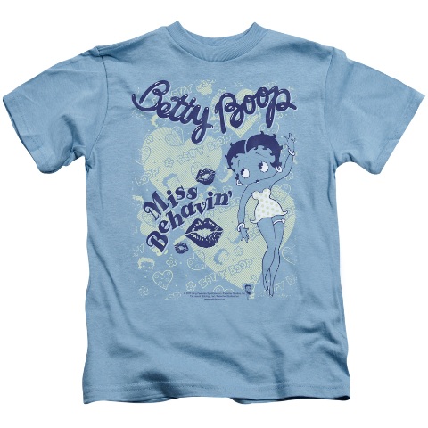Boop-Miss Behavin - Short Sleeve Juvenile 18-1 Tee - Carolina Blue- Medium 5-6