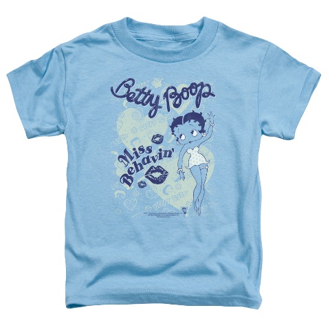 Boop-Miss Behavin - Short Sleeve Toddler Tee - Carolina Blue- Medium 3T