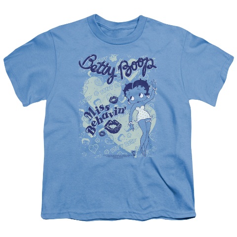 Boop-Miss Behavin - Short Sleeve Youth 18-1 Tee - Carolina Blue- Medium