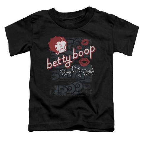 Boop-Boop Oop - Short Sleeve Toddler Tee - Black- Medium 3T