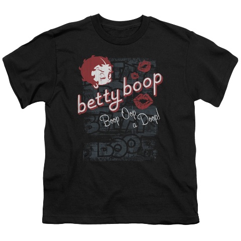 Boop-Boop Oop - Short Sleeve Youth 18-1 Tee - Black- Small