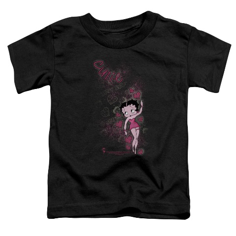 Boop-Cutie - Short Sleeve Toddler Tee - Black- Large 4T