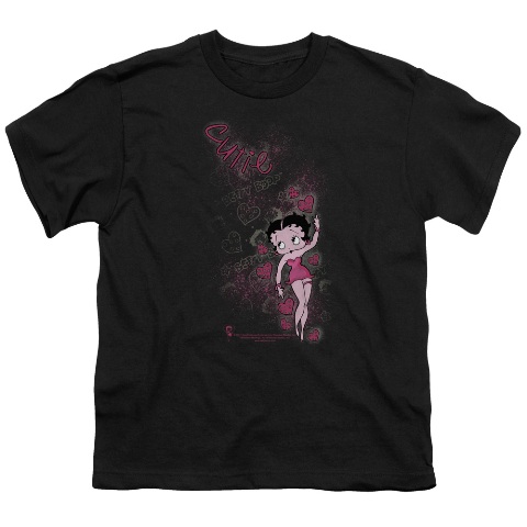 Boop-Cutie - Short Sleeve Youth 18-1 Tee - Black- Large