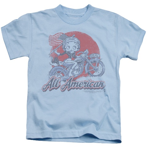Boop-All American Biker 18-1 Tee - Light Blue- Medium 5-6