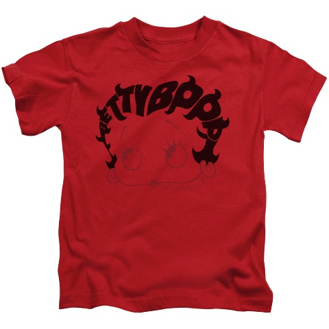 Boop-Word Hair - Short Sleeve Juvenile 18-1 Tee - Red- Large 7