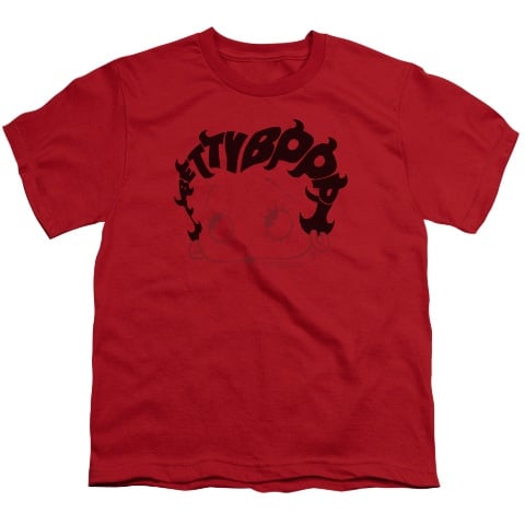Boop-Word Hair - Short Sleeve Youth 18-1 Tee - Red- Medium