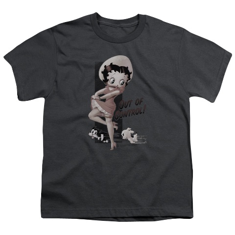 Boop-Out Of Control - Short Sleeve Youth 18-1 Tee - Charcoal- Medium