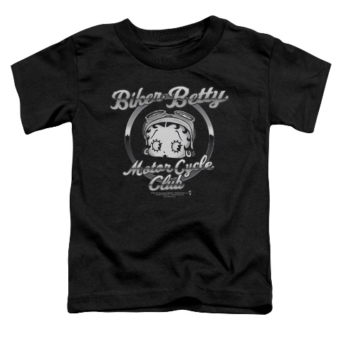 Boop-Chromed Logo - Short Sleeve Toddler Tee - Black- Medium 3T