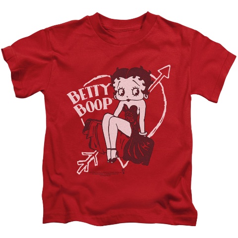 Boop-Lover Girl - Short Sleeve Juvenile 18-1 Tee - Red- Medium 5-6