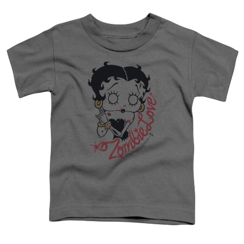Betty Boop-Classic Zombie - Short Sleeve Toddler Tee - Charcoal- Medium 3T