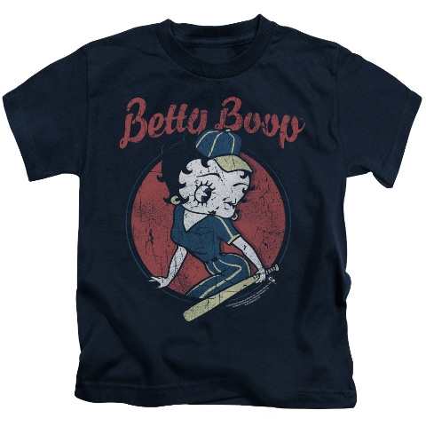 Betty Boop-Team Boop - Short Sleeve Juvenile 18-1 Tee - Navy- Small 4