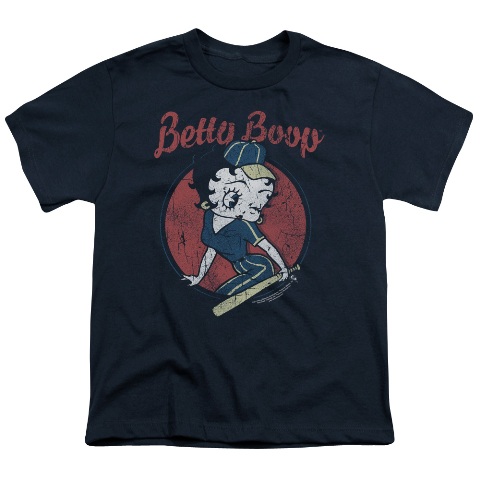 Betty Boop-Team Boop - Short Sleeve Youth 18-1 Tee - Navy- Medium