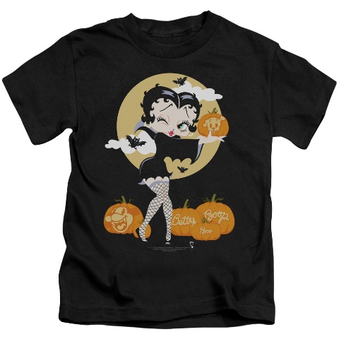 Betty Boop-Vamp Pumkins 18-1 Tee - Black- Medium 5-6