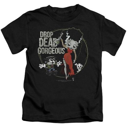 Betty Boop-Drop Dead Gorgeous - Short Sleeve Juvenile 18-1 Tee - Black- Small 4