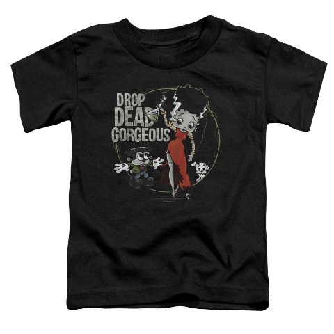 Betty Boop-Drop Dead Gorgeous - Short Sleeve Toddler Tee - Black- Medium 3T