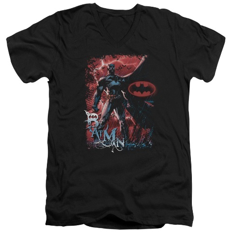 Batman-Gotham Reign - Short Sleeve Adult 30-1 Tee - Black- Extra Large