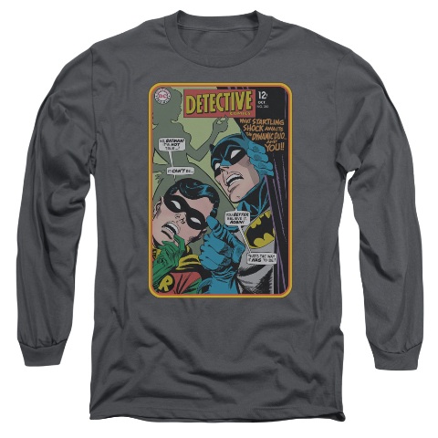 Batman-Detective No. 380 - Long Sleeve Adult 18-1 Tee - Charcoal- Medium