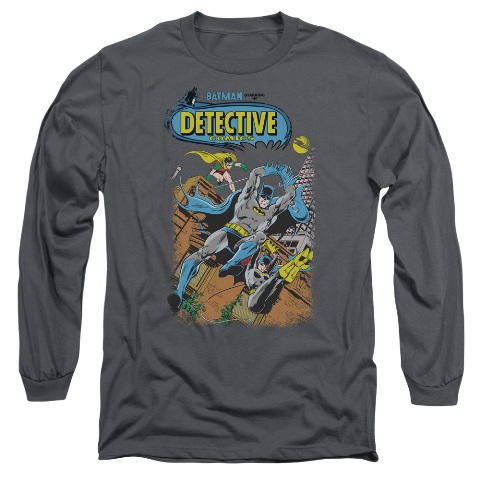 Batman-Detective No. 487 - Long Sleeve Adult 18-1 Tee - Charcoal- Medium
