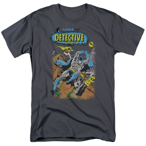 Batman-Detective No. 487 - Short Sleeve Adult 18-1 Tee - Charcoal- Medium