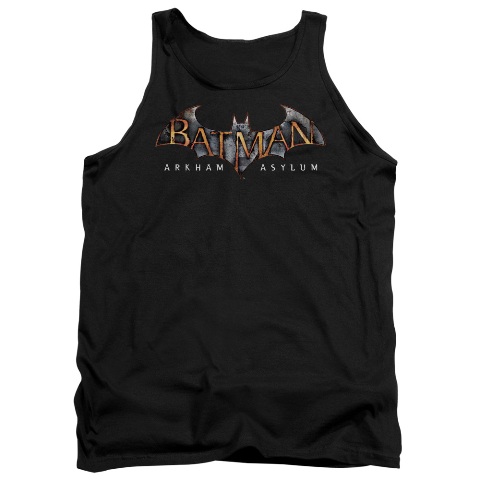 Batman Aa-Arkham Asylum Logo - Adult Tank Top - Black- 2X