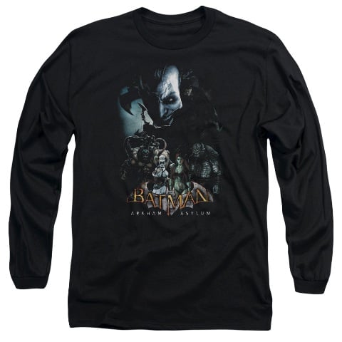 Batman Aa-Five Against One - Long Sleeve Adult 18-1 Tee - Black- Medium