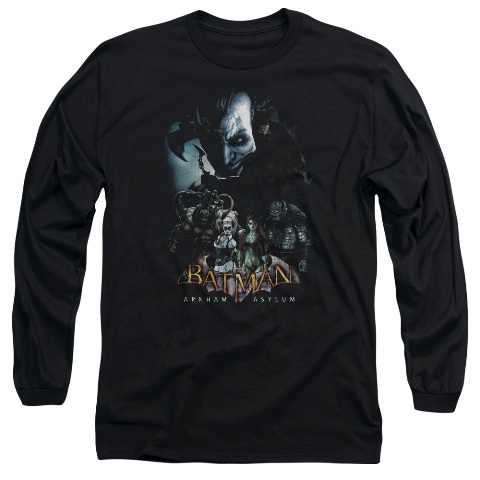 Batman Aa-Five Against One - Long Sleeve Adult 18-1 Tee - Black- Large