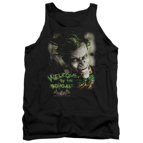 Batman Aa-Welcome To The Madhouse - Adult Tank Top - Black- Medium