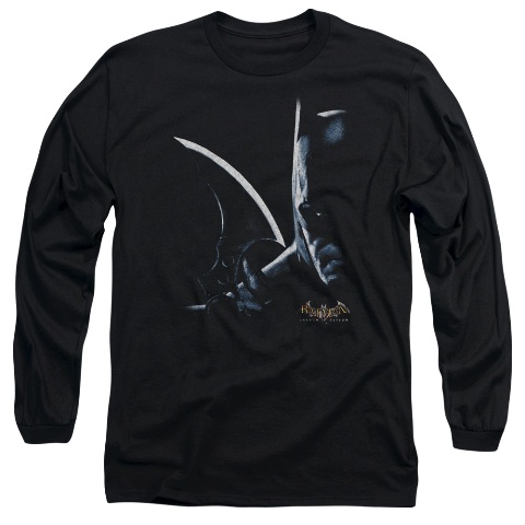 Batman Aa-Arkham Batman - Long Sleeve Adult 18-1 Tee - Black- Extra Large