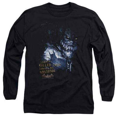 Batman Aa-Arkham Killer Croc - Long Sleeve Adult 18-1 Tee - Black- Large