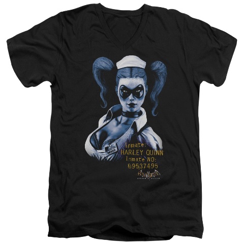 Batman Aa-Arkham Harley Quinn - Short Sleeve Adult 30-1 Tee - Black- Medium