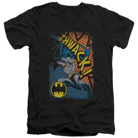 Batman-Thwack - Short Sleeve Adult 30-1 Tee - Black- Extra Large