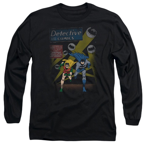 Batman-Dynamic Duo - Long Sleeve Adult 18-1 Tee - Black- Small