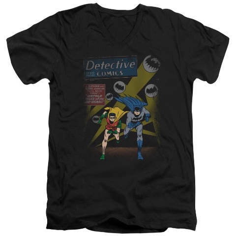 Batman-Dynamic Duo - Short Sleeve Adult 30-1 Tee - Black- Medium