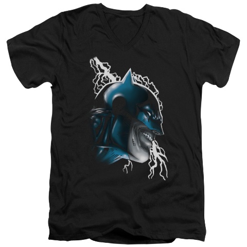 Batman-Crazy Grin - Short Sleeve Adult 30-1 Tee - Black- Medium