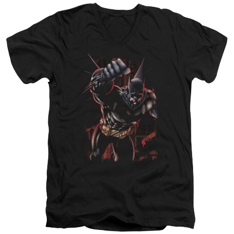 Batman-Crimson Knight - Short Sleeve Adult 30-1 Tee - Black- Extra Large
