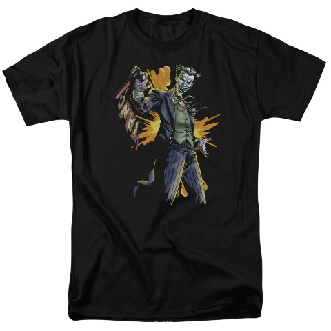 Batman-Joker Bang - Short Sleeve Adult 18-1 Tee - Black- Medium