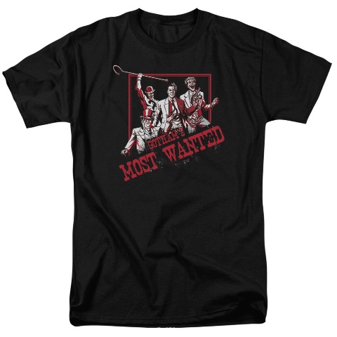 Batman-Gothams Most Wanted - Short Sleeve Adult 18-1 Tee - Black- Medium