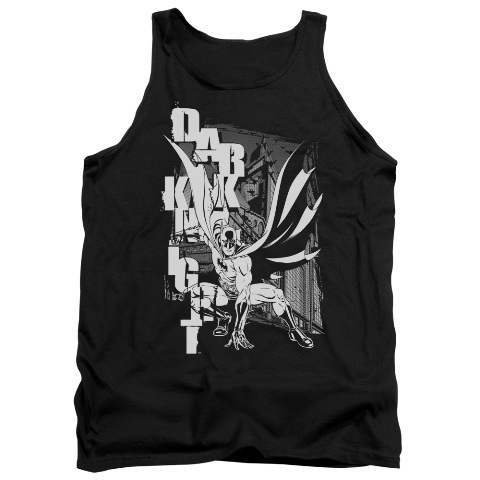 Batman-Vertical Letters - Adult Tank Top - Black- 2X