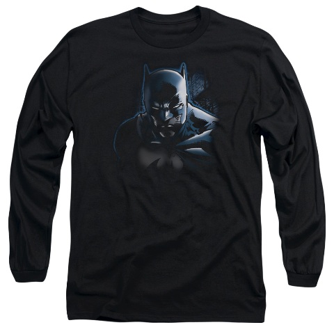 Batman-Dont Mess With The Bat - Long Sleeve Adult 18-1 Tee - Black- Medium