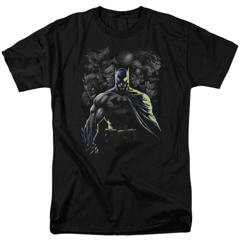 Batman-Villains Unleashed - Short Sleeve Adult 18-1 Tee - Black- Small