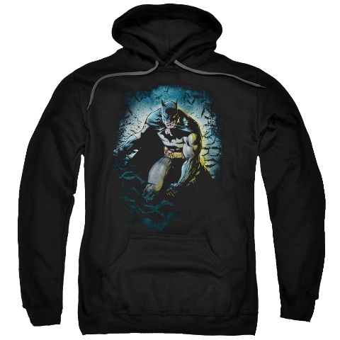 Batman-Bat Cave - Adult Pull-Over Hoodie - Black- Extra Large