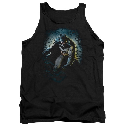 Batman-Bat Cave - Adult Tank Top - Black- Extra Large