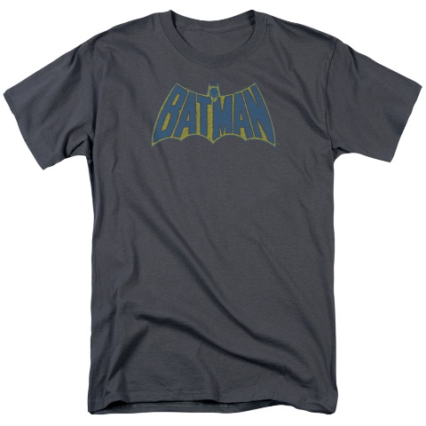 Batman-Sketch Logo - Short Sleeve Adult 18-1 Tee - Charcoal- Medium