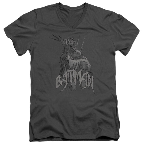 Batman-Scary Right Hand - Short Sleeve Adult 30-1 Tee - Charcoal, Medium