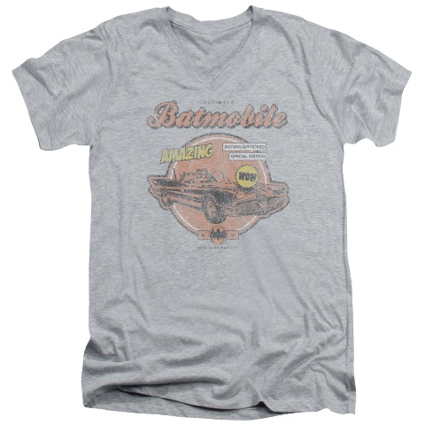Batman-Amazing Batmobile - Short Sleeve Adult 30-1 Tee - Heather- Extra Large