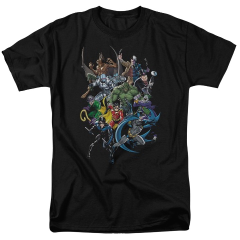 Batman-Saints And Psychos - Short Sleeve Adult 18-1 Tee - Black- 4X