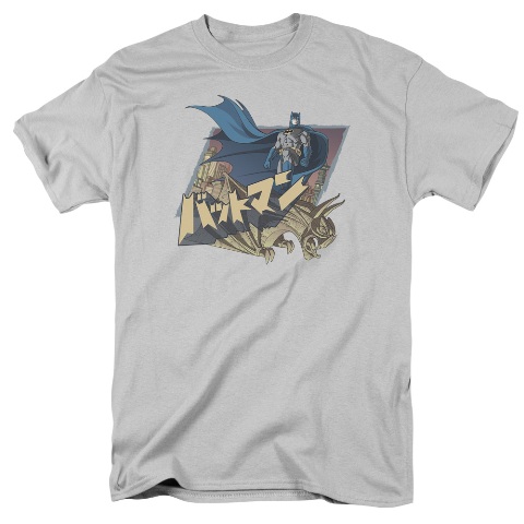 Batman-Japanese Knight - Short Sleeve Adult 18-1 Tee - Silver- Medium
