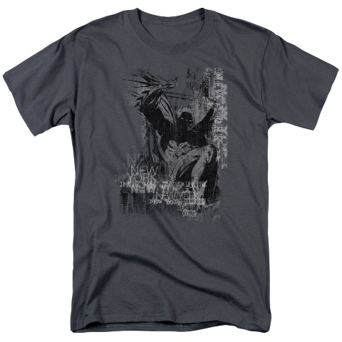 Batman-The Knight Life - Short Sleeve Adult 18-1 Tee - Charcoal- Small